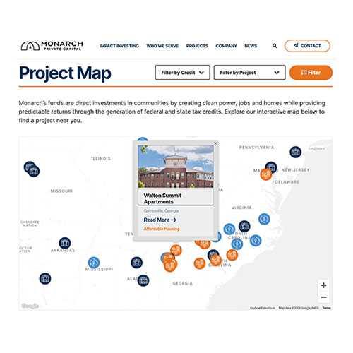 Monarch Private Capital Project Map
